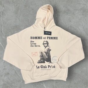 Homme Femme Snow Bunny Graphic Hoodie